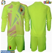 Belgien Torwart Auswärts Trikotsatz Kinder EM 2024 Langarm (+ Kurze Hosen)